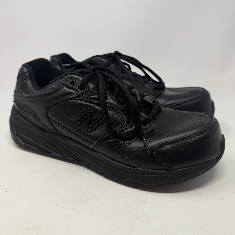 New Balance Walking Shoes Men 10 927 Black Leather Rollbar EUC